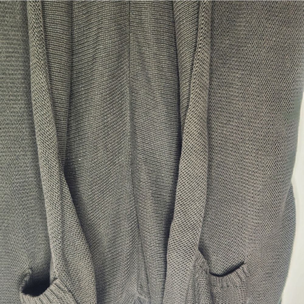 Eddie Bauer L Olive Green Knitted Pockets Shrtslvs Women’s Opened Cardigan Vest - Picture 7 of 12